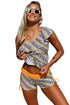 Sexy Ruffle One Shoulder Tankini&Shorts 2pcs Swimsuit
